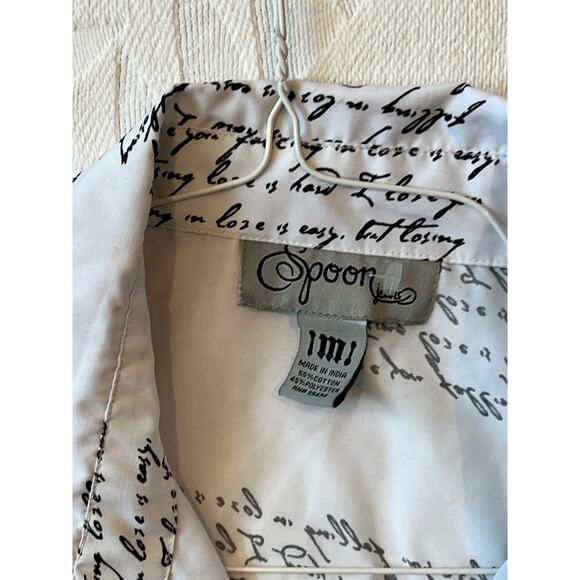 Spoon "I Lose You" Thigh Length Blouse Womans M - Picture 3 of 3